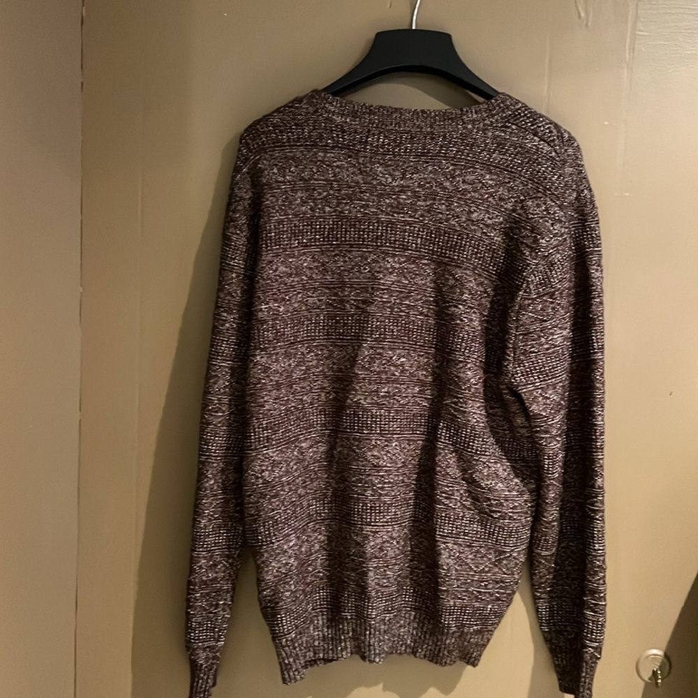 Club Room Button Down Cardigan Sweater in Marled Brown. Men’s Sz Large - Picture 5 of 10